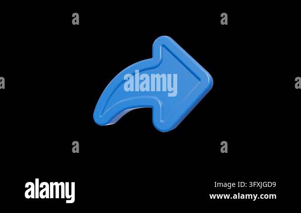 3D Glossy Blue Share Arrow Icon Rotating Stock Video Footage - Alamy