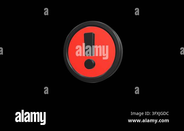 3D red exclamation mark alert icon animation Stock Video Footage - Alamy