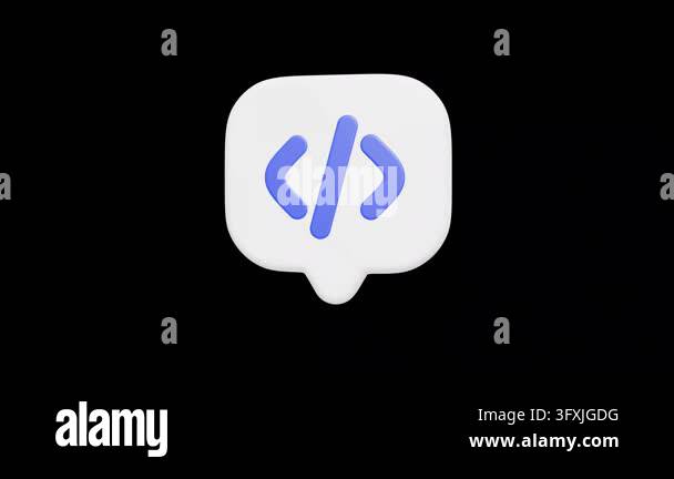 This 3D icon represents programming, web development, or software ...
