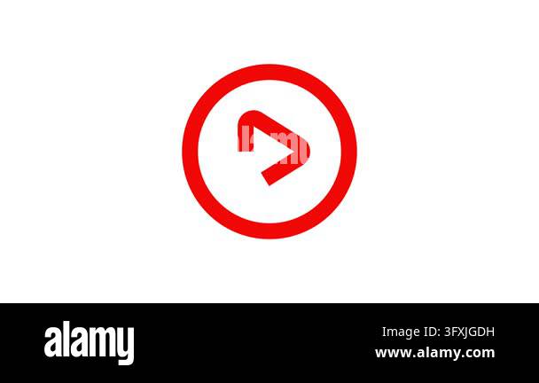 Pulsing Red Play Button Icon Animation Stock Video Footage - Alamy