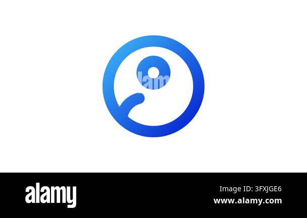 Blue Circular User Profile Account Icon Animation Stock Video Footage ...