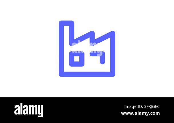 Animated Blue Factory Icon With Subtle Shift Motion Stock Video Footage ...