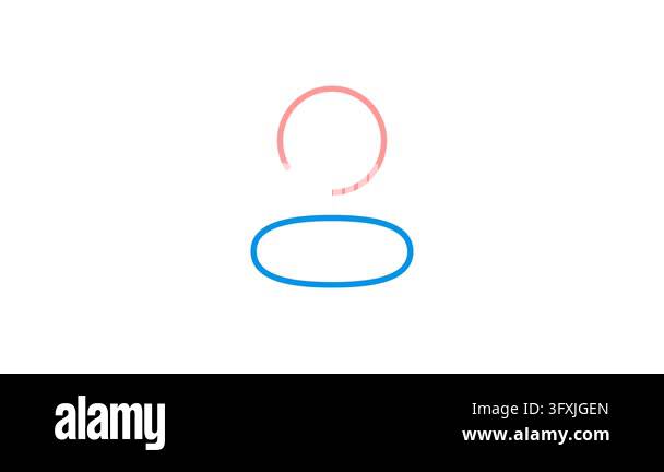 Pulsing Minimalist User Avatar Icon Stock Video Footage - Alamy
