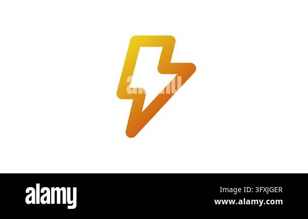 Animated Orange Gradient Lightning Bolt Icon Stock Video Footage - Alamy