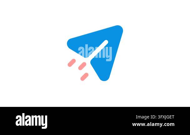 Blue Paper Plane Icon With Pulsing Pink Trailing Dots Animation Stock ...