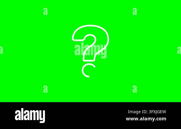 Question Mark Backround Science Look White question mark symbol on chroma key green background Stock Video ...