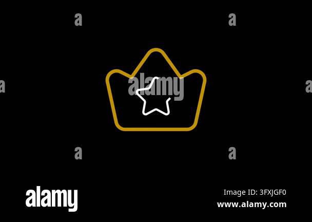 Golden Crown Icon with Central White Star Stock Video Footage - Alamy