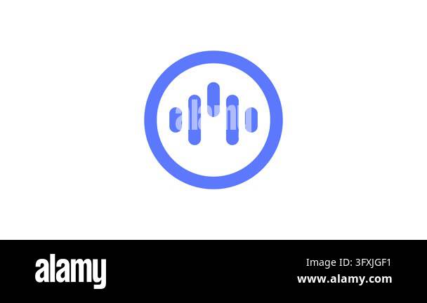 Animated blue circular audio equalizer icon Stock Video Footage - Alamy