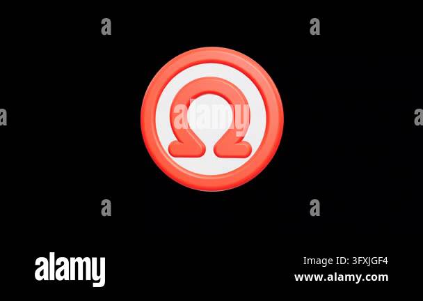 Rotating 3D Orange and White Omega Symbol Icon Stock Video Footage - Alamy