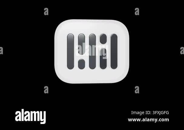 Animated Audio Equalizer Inside Glassy Rounded Rectangular Interface ...