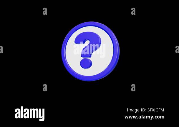 Glossy 3D question mark icon spinning on black background Stock Video ...