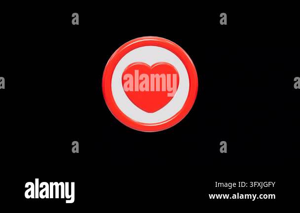 Rotating 3D Red Heart Icon Button Stock Video Footage - Alamy