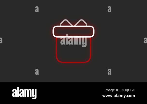 A minimalist icon of a red gift box with a white ribbon, featuring a ...