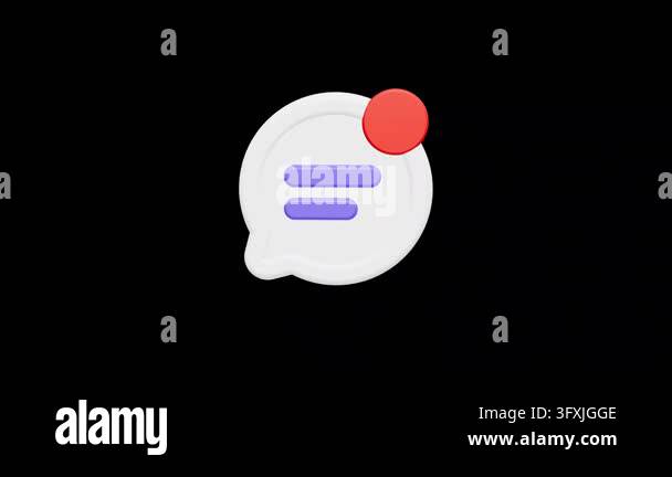 This 3D rendered chat icon features a clean white speech bubble with ...