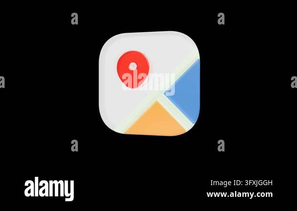 3D glossy map location icon rotating Stock Video Footage - Alamy