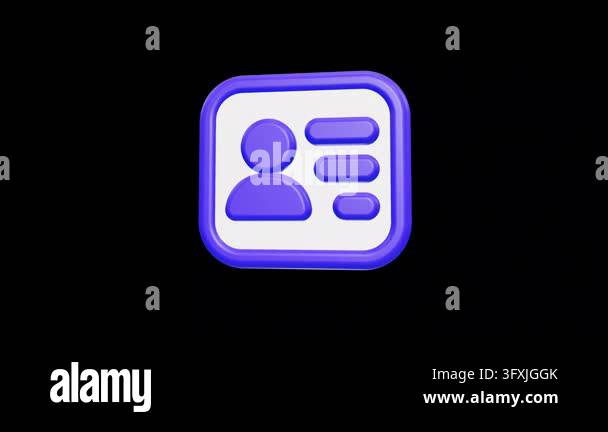 Rotating 3D User Profile Contact Card Icon Stock Video Footage - Alamy