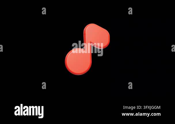 Rotating 3D Red Music Note Icon Animation Stock Video Footage - Alamy