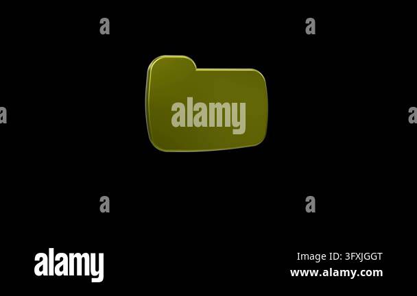 Rotating 3D Golden File Folder Icon Stock Video Footage - Alamy