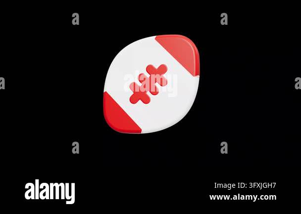Spinning 3D Red and White American Football Icon Stock Video Footage ...