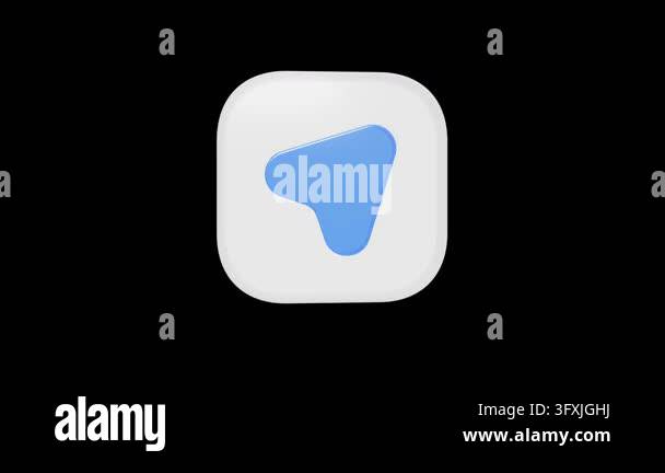 3D Blue Abstract Shape Inside Rotating Rounded Square Icon Stock Video ...