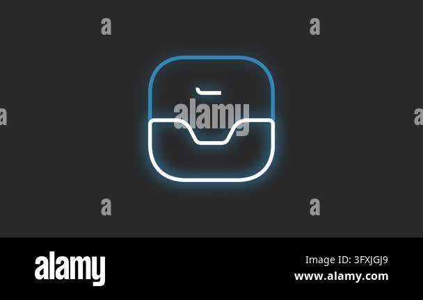 This modern app icon features a minimalist inbox tray design with a ...