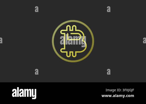 A minimalist golden bitcoin emblem floating on a dark backdrop ...