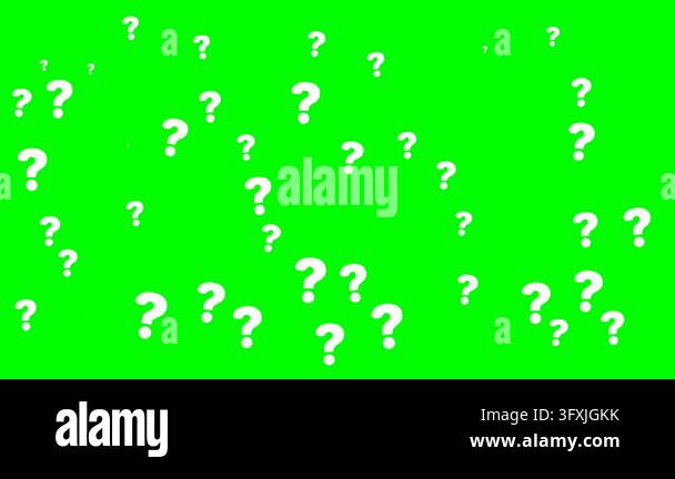 Monitor Resolution Test Pattern Numerous white question mark symbols pattern a vibrant green screen ...