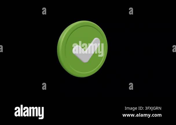 This 3D icon represents successful task completion or confirmation. It ...