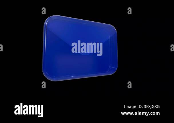 A high-quality 3D rendered email icon crafted from glossy blue glass ...