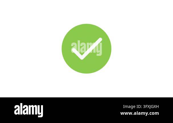 This minimalist green checkmark icon represents success, approval, or ...