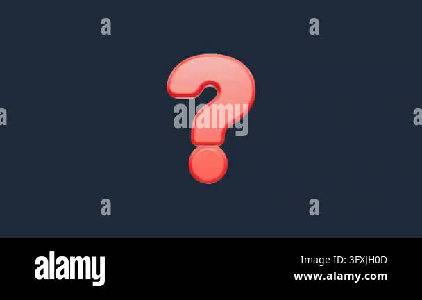 A minimalist and glossy red question mark icon floating against a dark ...