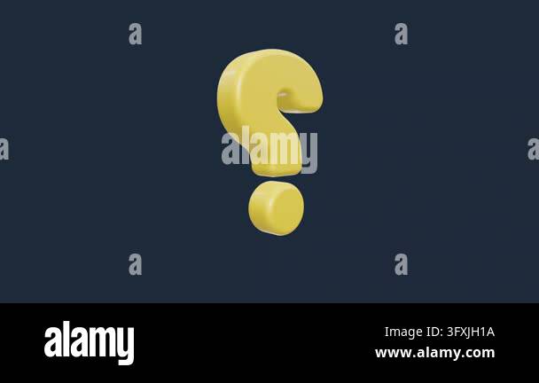 A soft 3D rendered yellow question mark floats against a dark blue ...