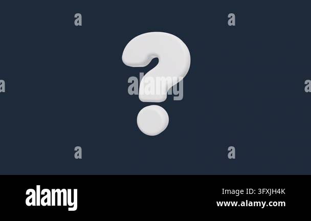 A smooth, rounded white 3D question mark symbol stands out against a ...