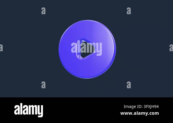 A sleek, three-dimensional blue play icon rendered in a minimalist ...