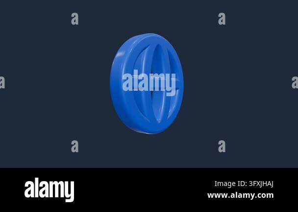 A 3D render of a blue globe symbol. This icon is suitable for website ...