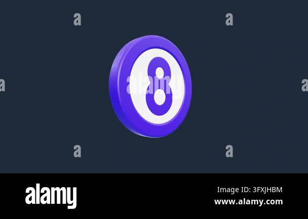 A modern three-dimensional icon featuring the number eight set inside a ...