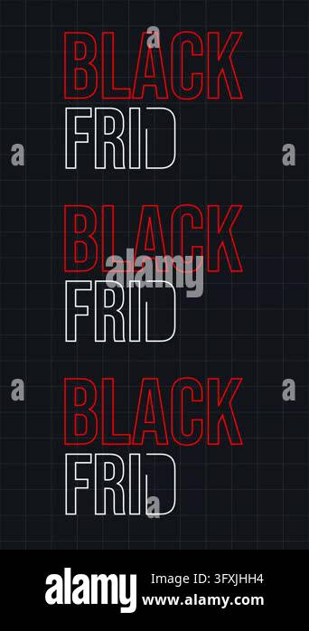 Bold typography design featuring stacked Black Friday lettering in red ...