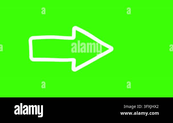 4 Hand Sign Animated White right arrow animated hand drawn outline direction sign wiggling ...