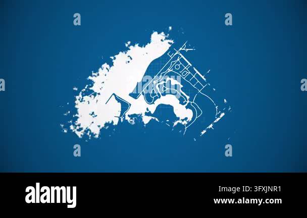 Loop Type Feeder Ink reveal animation of Al Jazirah Al Hamra city, Ras Al Khaimah ...