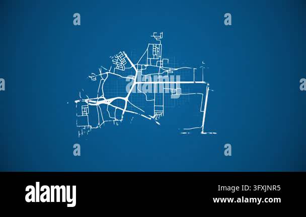 Loop Type Feeder Ink reveal animation of Dhaid (Al Dhaid) city, Fujairah, United Arab ...