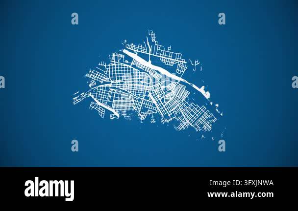 Loop Type Feeder Ink reveal animation of San Salvador de Jujuy city, Jujuy, Argentina ...