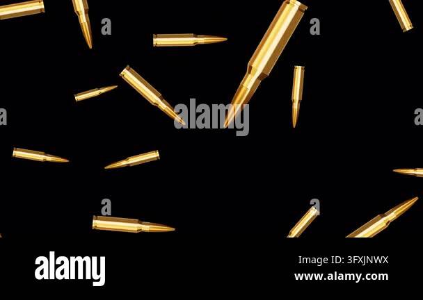 Loop Type Feeder Golden Bullets Falling on a Transparent Alpha Background Animation ...