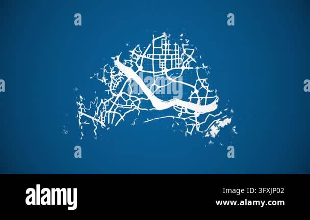 Grid Style In Html Ink reveal animation of Chongqing (Chungking) city, China, grid map ...