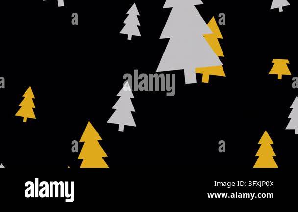 Falling Christmas Trees on Transparent Alpha Background Animation Loop ...