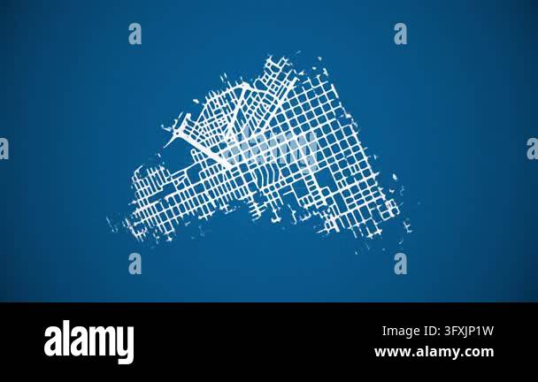 Grid Style In Html Ink reveal animation of Puerto Madryn city, Chubut, Argentina grid map ...