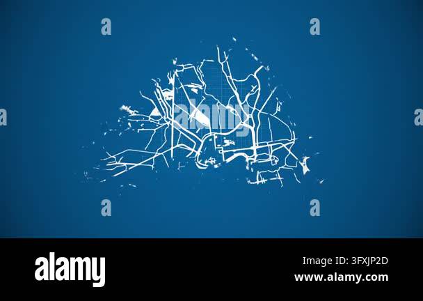 Loop Type Feeder Ink reveal animation of Phra Nakhon Si Ayutthaya (Ayutthaya) city ...