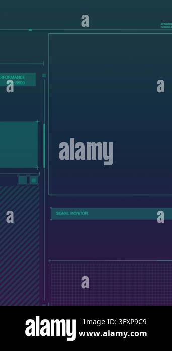 File Processing Background Animation of data processing over screens on dark background. Global ...