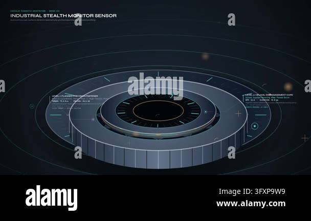 Educational animation: futuristic industrial stealth monitor sensor ...