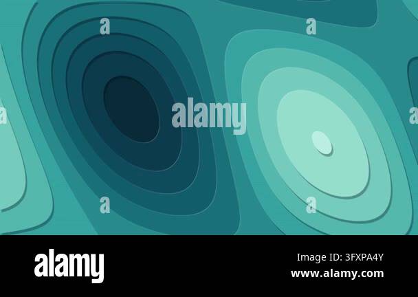 paper art. abstract waves. blue, green background. paper cut style ...