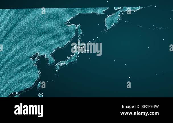 Starting with route at Shanghai, animating map tracking dots to Los ...